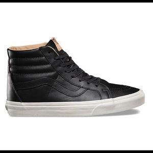 Vans Off the Wall Black Leather High Tops